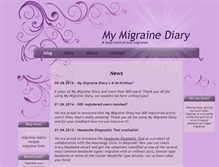 Tablet Screenshot of my-migraine-diary.com